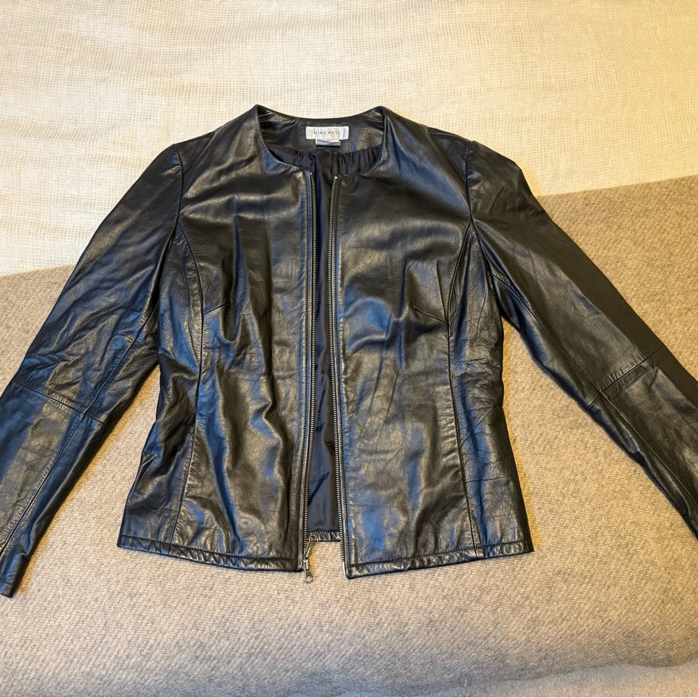 VINTAGE Nine West 90s Black Leather Jacket